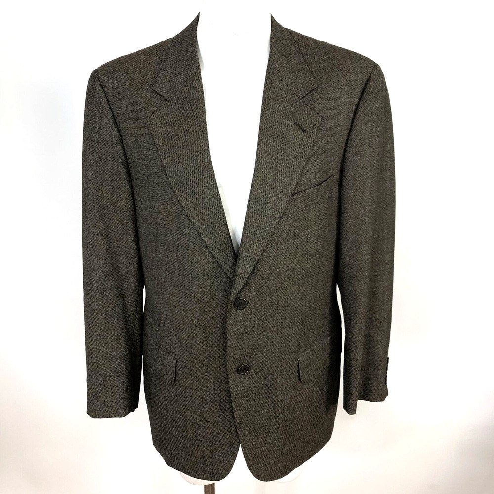 Valentino Uomo 41 Italy Virgin Wool Blazer Suit Sport Coat Jacket Brown MINT